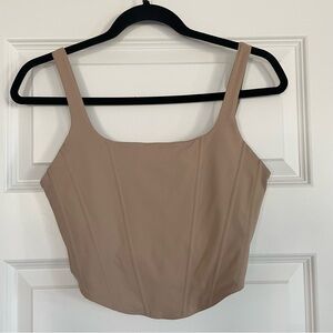 ReoRia Sleeveless Bustier Tan Crop Tank Top